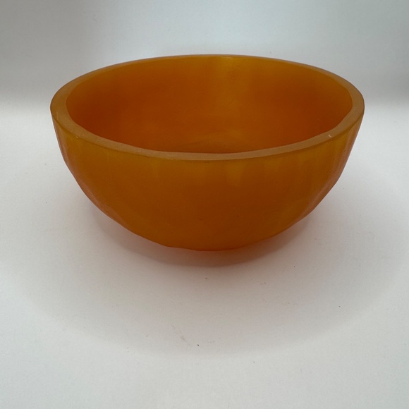 Martha Sturdy amber acrylic bowl in metal stand. Rare artist marked piece. - Picture 12 of 12